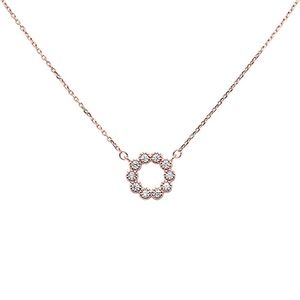 Rose Gold Plated CZ Flower Design .925 Sterling